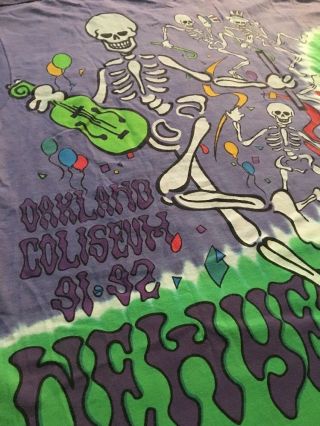 Grateful Dead Vintage 1992 GDM Tour T - Shirt Oakland Year’s Eve 91 - 92 XL NOS 10