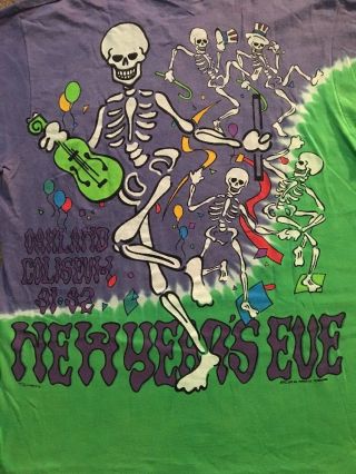 Grateful Dead Vintage 1992 GDM Tour T - Shirt Oakland Year’s Eve 91 - 92 XL NOS 9