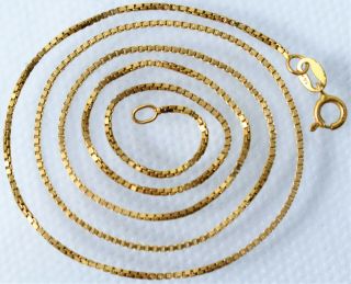 Antique Vtg 14k Gold 18 " Long Box Chain Necklace 2.  9gram Wear Or Scrap