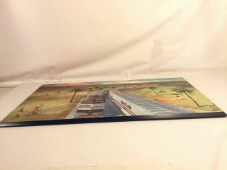 Gil Reid Amtrak Auto Train Print Golf Course Vintage Wood Display 3