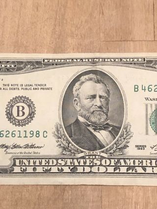 1993 $50 Fifty Dollar Bill Federal Reserve Note York Vintage Old Money 4