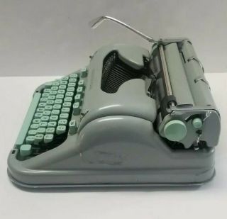 Vintage 1961 Hermes 3000 Portable Typewriter W/Case Seafoam Green 3069730 6