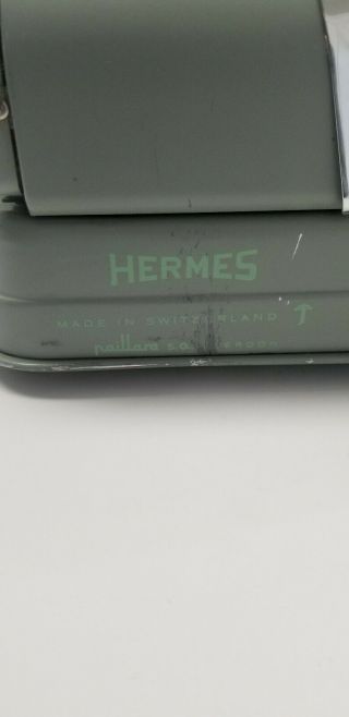 Vintage 1961 Hermes 3000 Portable Typewriter W/Case Seafoam Green 3069730 8