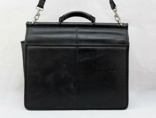 Vintage Black Soft Leather Amiet Men ' s Briefcase Messenger MacBook Laptop 2