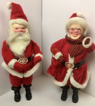 Vintage Dr.  Pepper 26” Santa & Mrs.  Claus Counter Store Display Christmas Figure