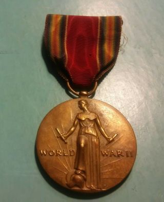 Wwii Victory Medal - Full Size Made In Usa - World War Two - Ww2 - ( (b31))