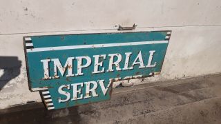Rare Vintage Imperial Service Gasoline Porcelain Sign