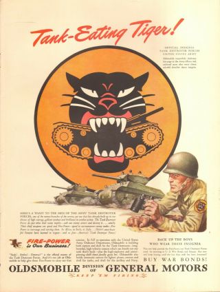 Wwii Oldsmobile Tank Eating Tiger Military Ad - Vintage