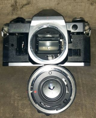 Vintage Canon AE - 1 35mm Camera Chrome Canon Lens 50mm 1:1.  8 Strap/Film Holder 6