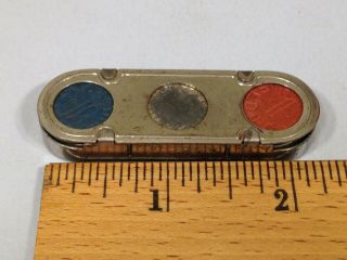 Vintage 1940s Opa Wwii Blue Point & Red Rations Token W/ Spring Loaded Holder