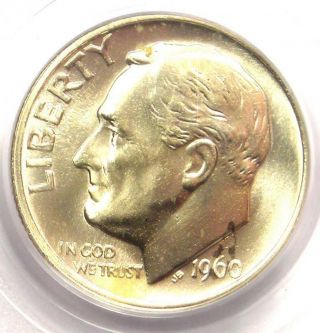 1960 Roosevelt Dime 10c - Certified Pcgs Ms67 Fb - Rare In Ms67 Ft - $600 Value