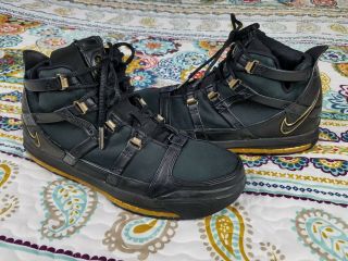 Nike Air Lebron James 3 Iii Black & Gold Basketball Shoes 2006 Sneakers Vtg