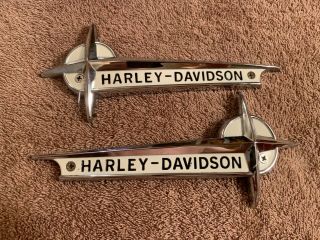 Rare Vintage 1961 - 1962 Hd Harley Davidson Fl Flh Tank Emblems