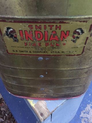 Vintage D.  B Smith & Co Streamlined Air Cooled Indian Fire Pump Brass Utica Ny