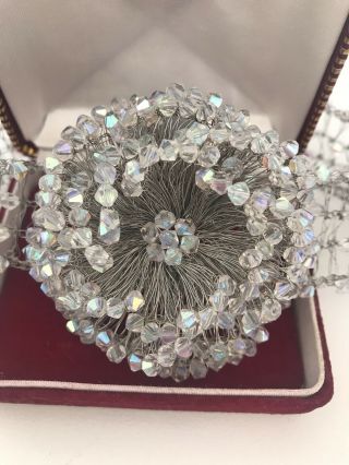 Vintage Jewellery Sterling Silver CHOKER NECKLACE diamond glass crystal flapper 2