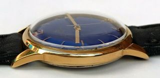 VTG ULYSSE NARDIN CALENDAR BLUE DIAL 18KTS GOLD PLATED CASE 1950 6