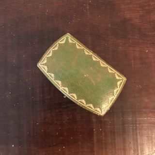 Vntg/Antique Cartier Jewelers Box Green Leather Gilded Gold 2
