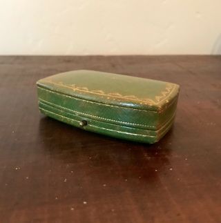 Vntg/Antique Cartier Jewelers Box Green Leather Gilded Gold 4