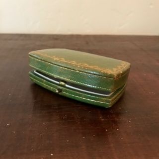 Vntg/Antique Cartier Jewelers Box Green Leather Gilded Gold 5