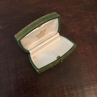 Vntg/Antique Cartier Jewelers Box Green Leather Gilded Gold 7