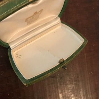 Vntg/Antique Cartier Jewelers Box Green Leather Gilded Gold 8