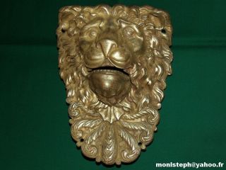 Rare Antique Bronze / Brass Billiard Pocket Corner Flat - Lion 2 - 7