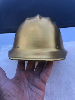 Vintage Bullard 502 Hard Boil Gold Aluminum Metal Hard Hat LQQK 10