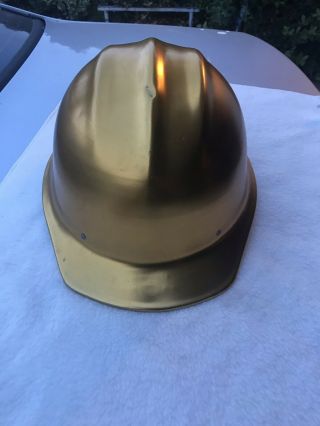 Vintage Bullard 502 Hard Boil Gold Aluminum Metal Hard Hat Lqqk