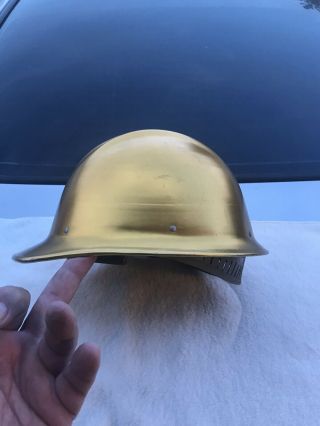 Vintage Bullard 502 Hard Boil Gold Aluminum Metal Hard Hat LQQK 2