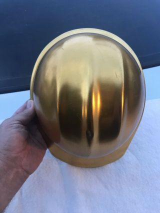 Vintage Bullard 502 Hard Boil Gold Aluminum Metal Hard Hat LQQK 6