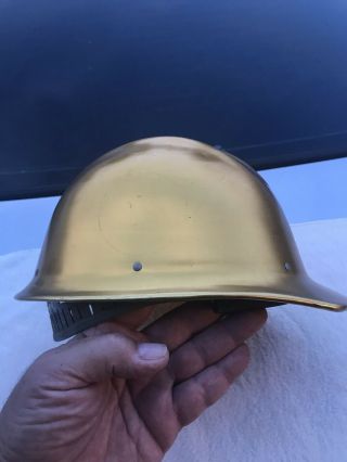 Vintage Bullard 502 Hard Boil Gold Aluminum Metal Hard Hat LQQK 7