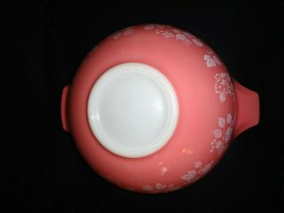 Vintage Pyrex Pink & White GOOSEBERRY Cinderella Nesting Mixing Bowls 3
