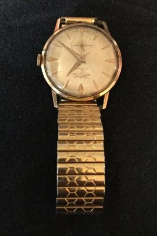 Rare Vtg Waltham 18k Solid Yellow Gold 21 Jewel Mens Wrist Watch Shock Protected