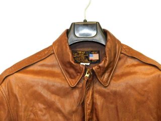 Vtg US Army Air Force 40 A - 2 Brown Leather Flight Bomber Jacket Flight Suits Ltd 2