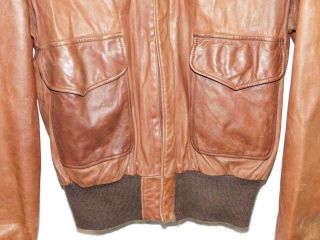 Vtg US Army Air Force 40 A - 2 Brown Leather Flight Bomber Jacket Flight Suits Ltd 3