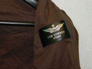Vtg US Army Air Force 40 A - 2 Brown Leather Flight Bomber Jacket Flight Suits Ltd 6