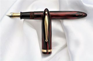 Restored Vintage Oversize Red Radite Sheaffer’s Balance Fountain Pen