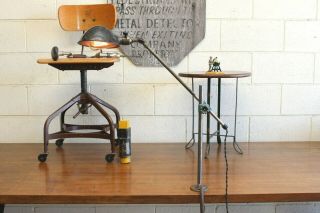 Vintage Industrial Oc White Desk Task Lamp Light Wall Bench Mount Machinist