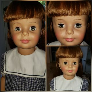 Patti Playpal Doll Very Rare Hazel Eyes,  Ginger Hair 35 " Tall.  Orig Dress,  Shoes