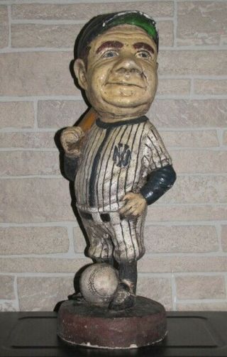 Large Vintage 23 " Babe Ruth Yankees Chalkware Statue