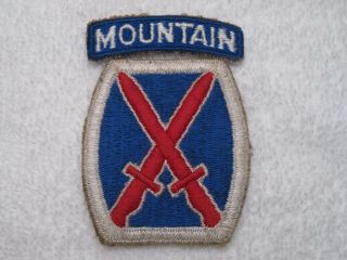 Us Army Wwii 10th Mountain Division Authentic Vintage Total Patch