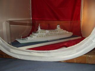 Large Vintage Cruise Ship (the Love Boat) Model In Lucite Display