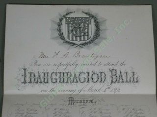 RARE 1873 Ulysses S Grant Presidential Inaugural Ball Invitation With Envelope 2