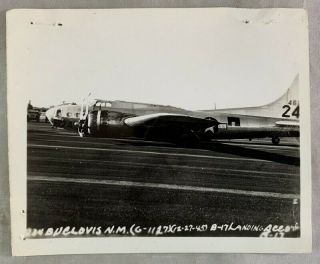 Wwii Era B - 17 Bomber Aircraft Photo Clovis Army Air Field Mexico