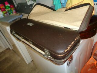 JAEGER Vintage 1960 ' s Leather Violin Case with Cover Brown 2