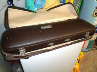 JAEGER Vintage 1960 ' s Leather Violin Case with Cover Brown 3