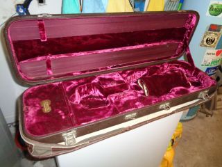JAEGER Vintage 1960 ' s Leather Violin Case with Cover Brown 6