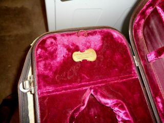 JAEGER Vintage 1960 ' s Leather Violin Case with Cover Brown 9