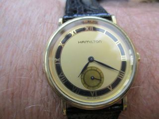 mens vintage hamilton quartz watch and has leaflet,  running rare 2