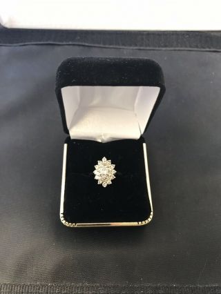 Diamond Cluster Ring - 14k White Gold Size 4.  5 Women ' s Vintage 2